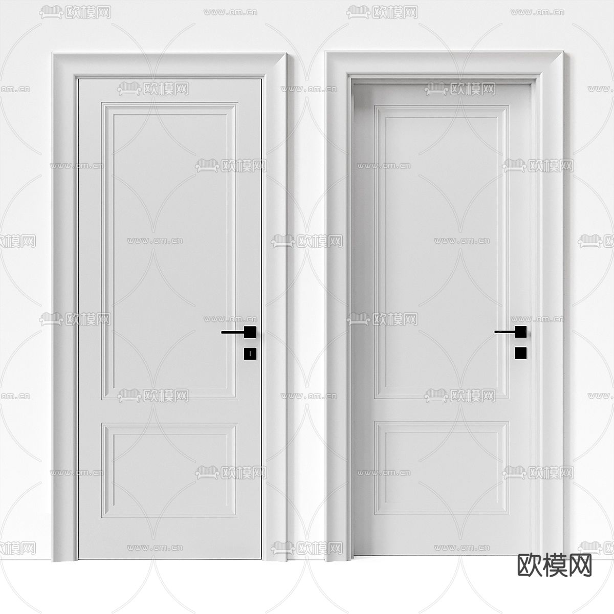 简欧单开门su模型