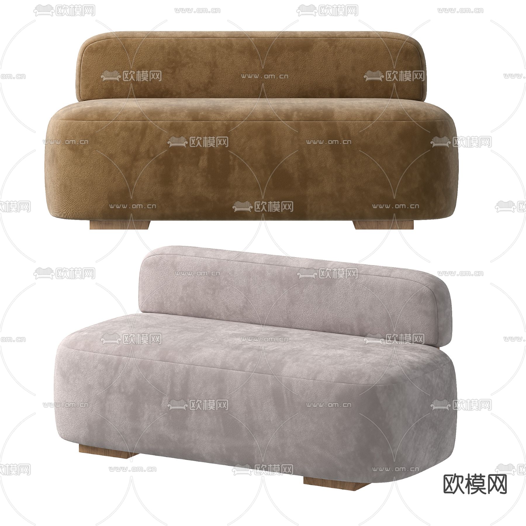 双人沙发 软体沙发3d模型下载（渲染图1）