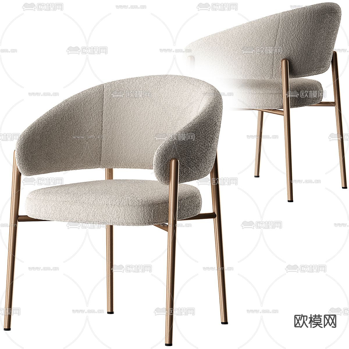Cassina 椅子 餐椅3d模型下载（渲染图1）