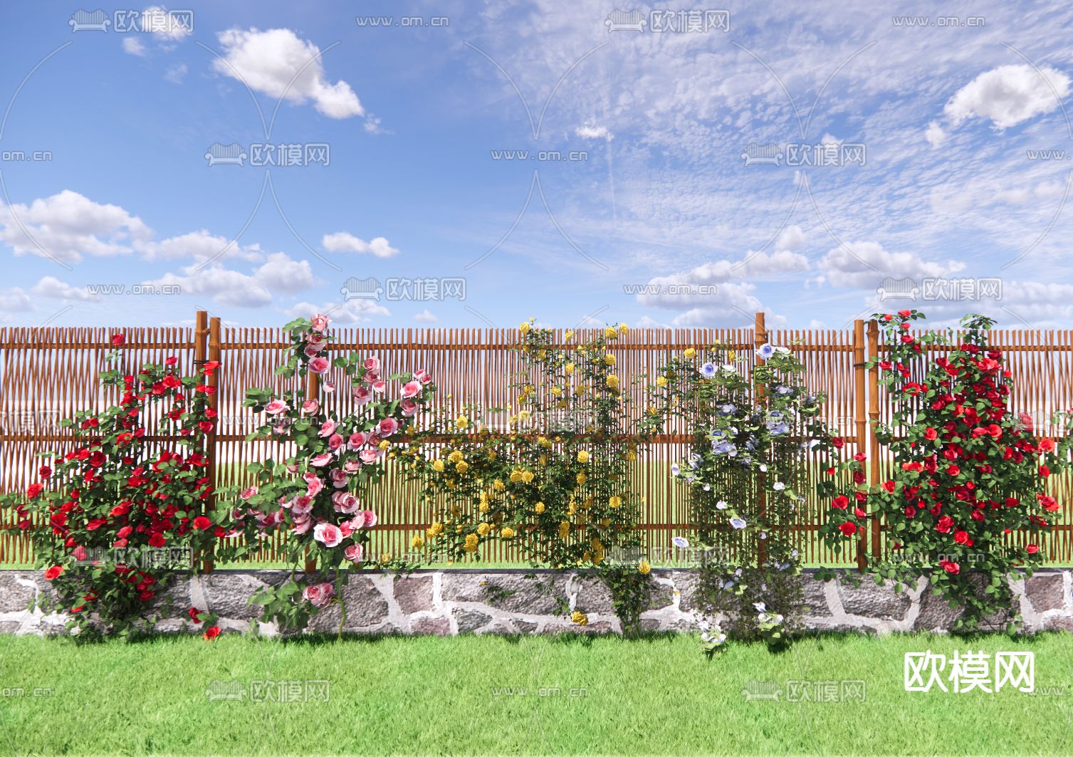 花藤 花架su模型下载（渲染图1）