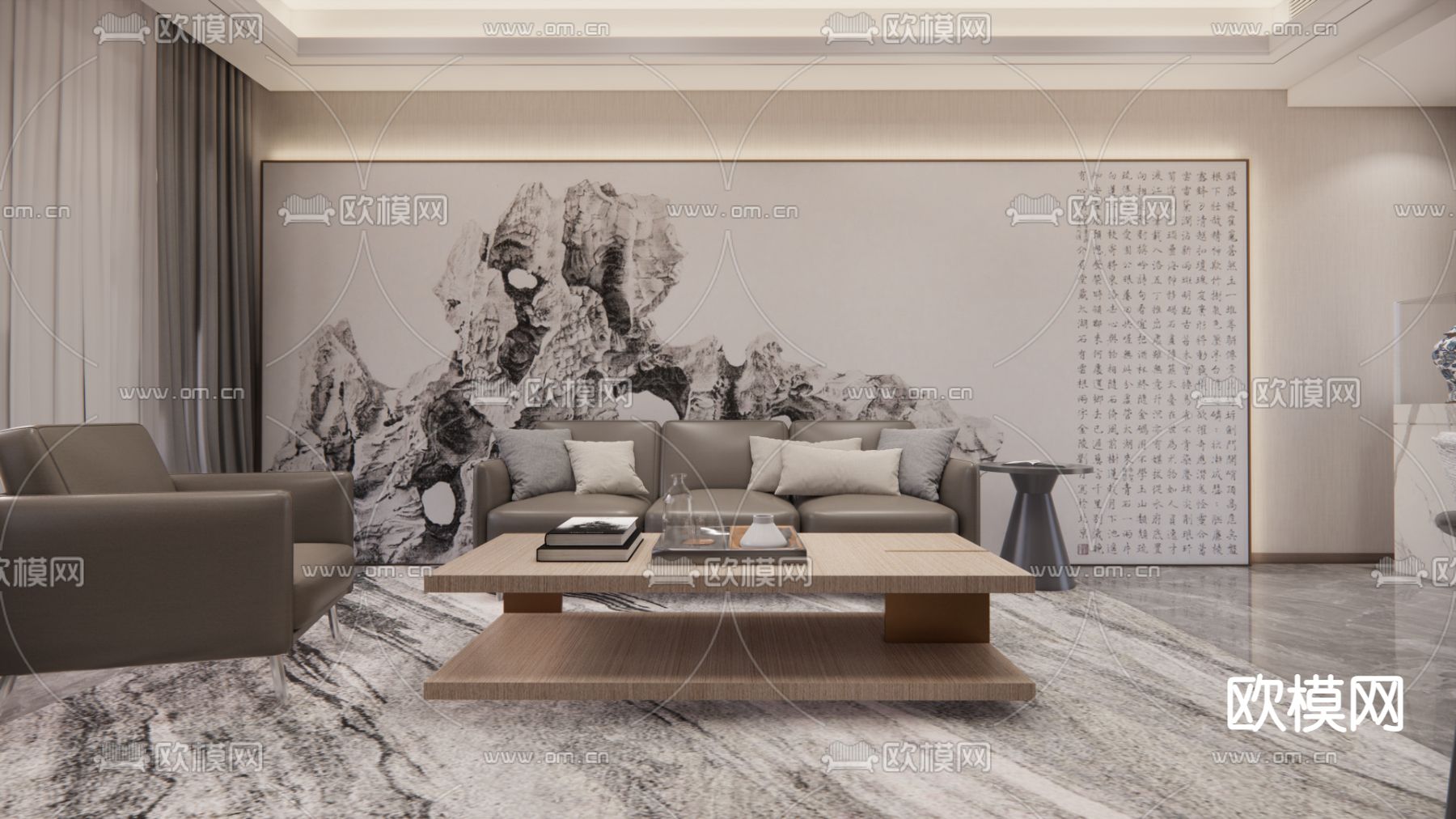 董事长室 总经理室su模型下载（渲染图2）