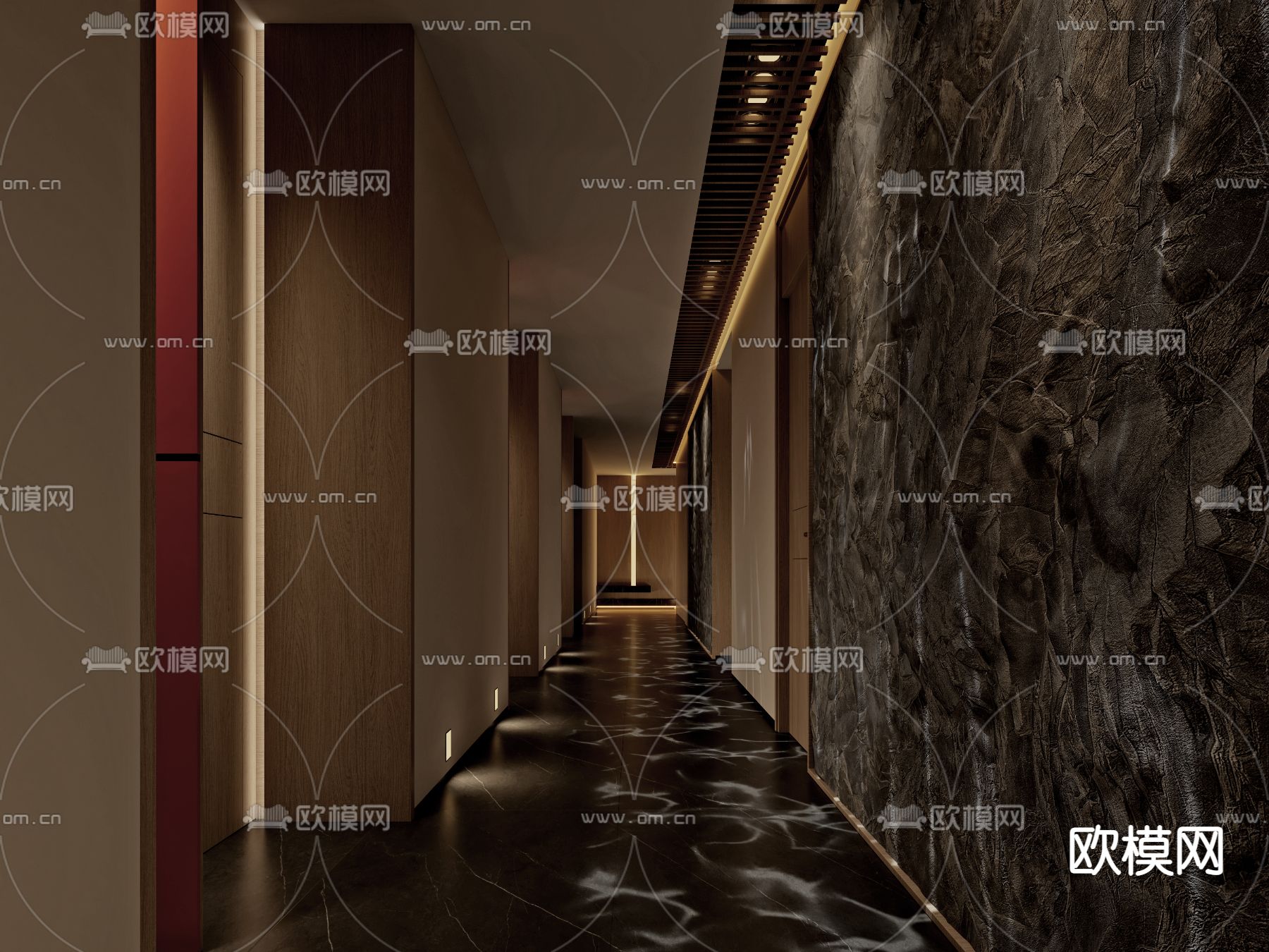 足浴馆 过道3d模型下载