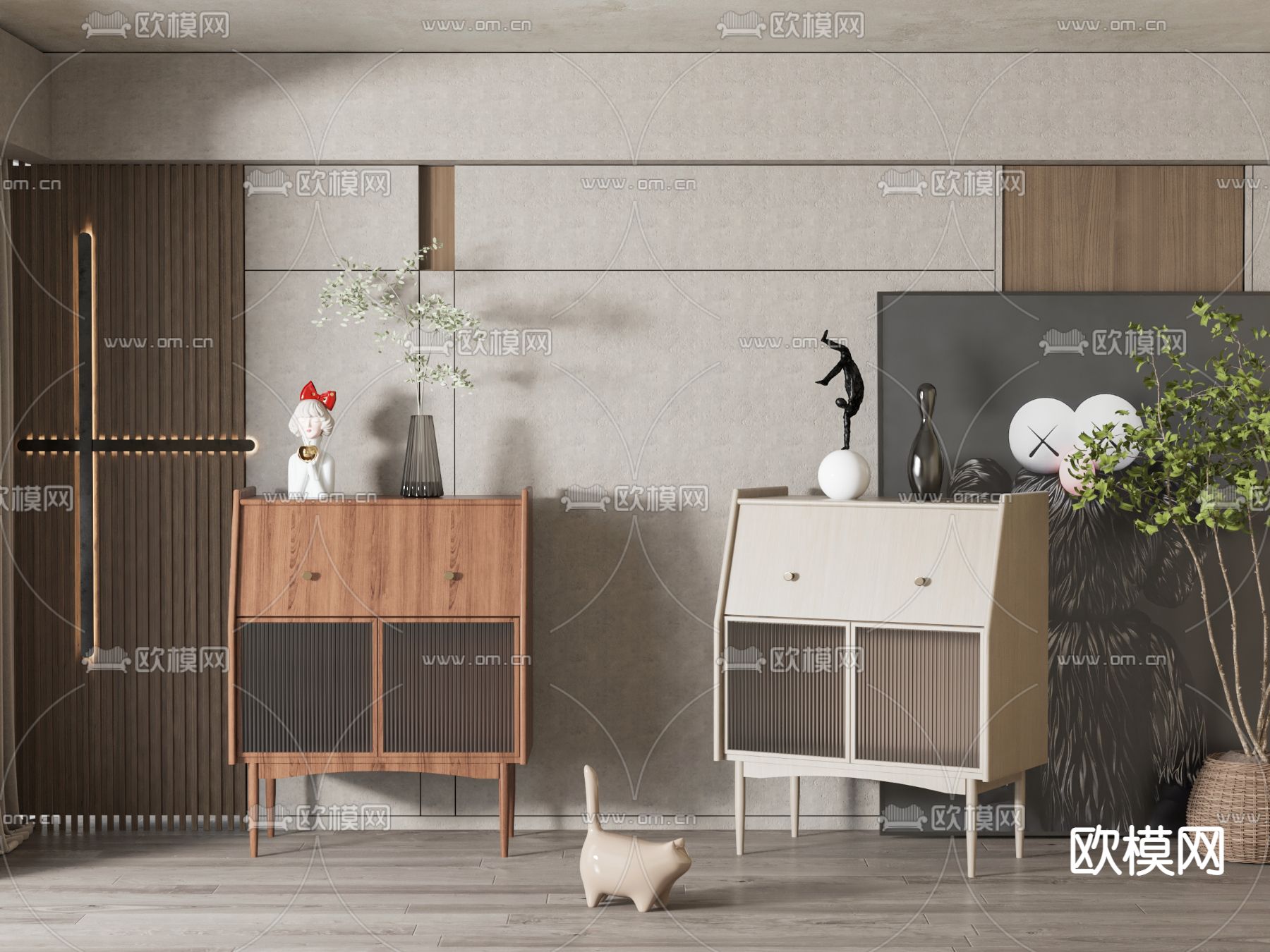 美式边柜 斗柜3d模型下载