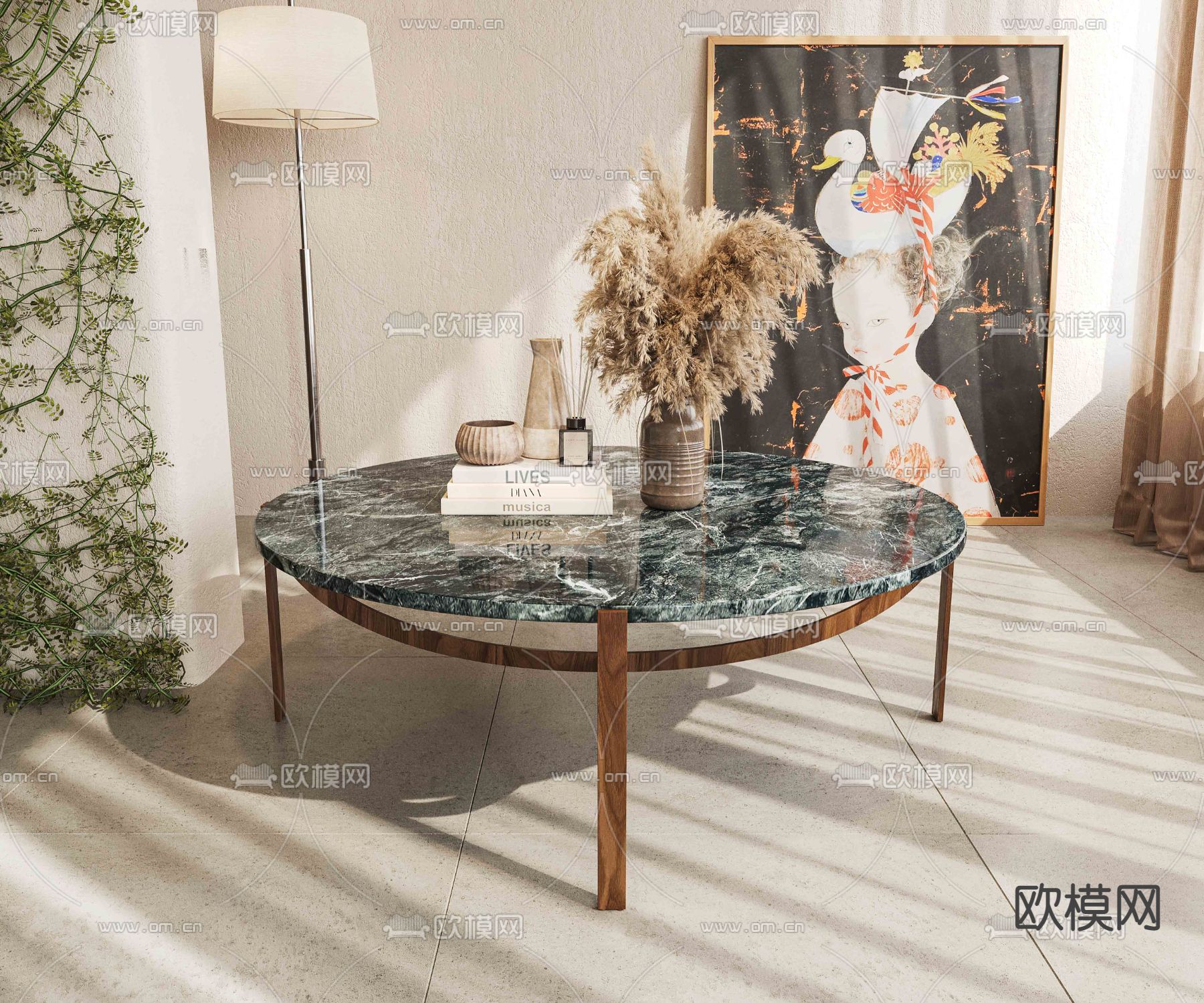 现代茶几3d模型下载