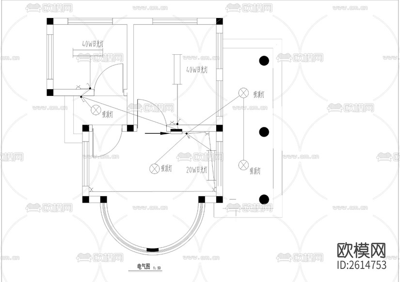 售票亭建筑結構cad施工圖下載(渲染圖6)