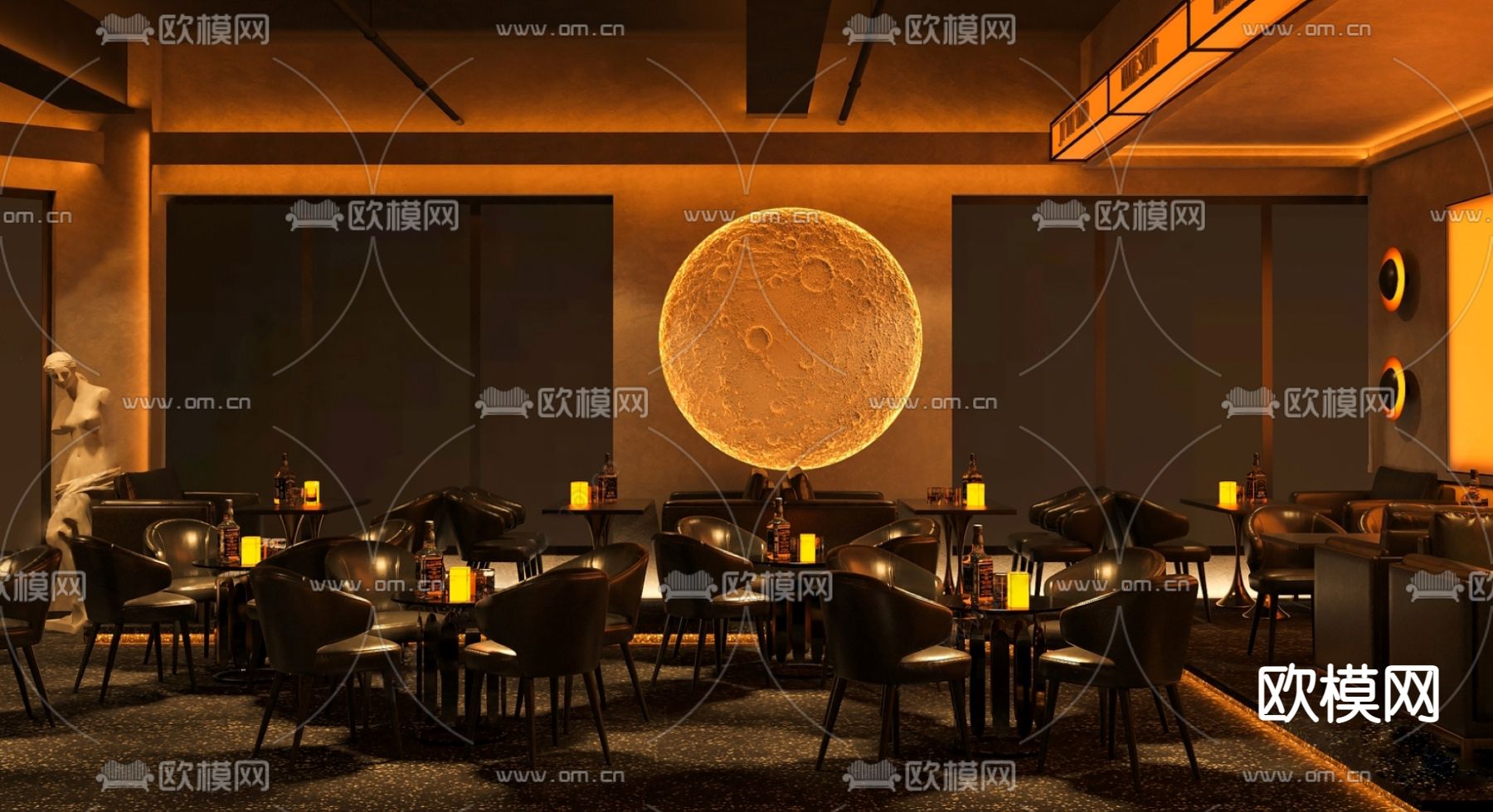 现代酒吧su模型下载（渲染图1）