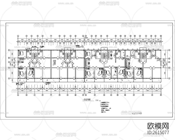 宿舍樓建筑cad施工圖下載(渲染圖7)