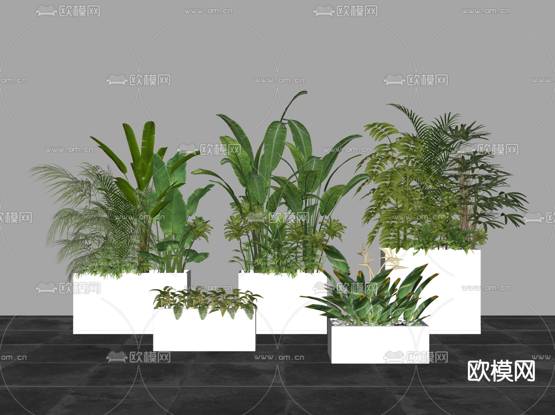 绿植 花坛su模型下载（渲染图2）