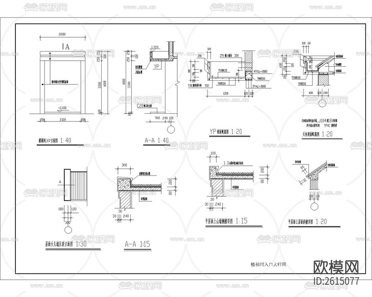 宿舍樓建筑cad施工圖下載(渲染圖4)