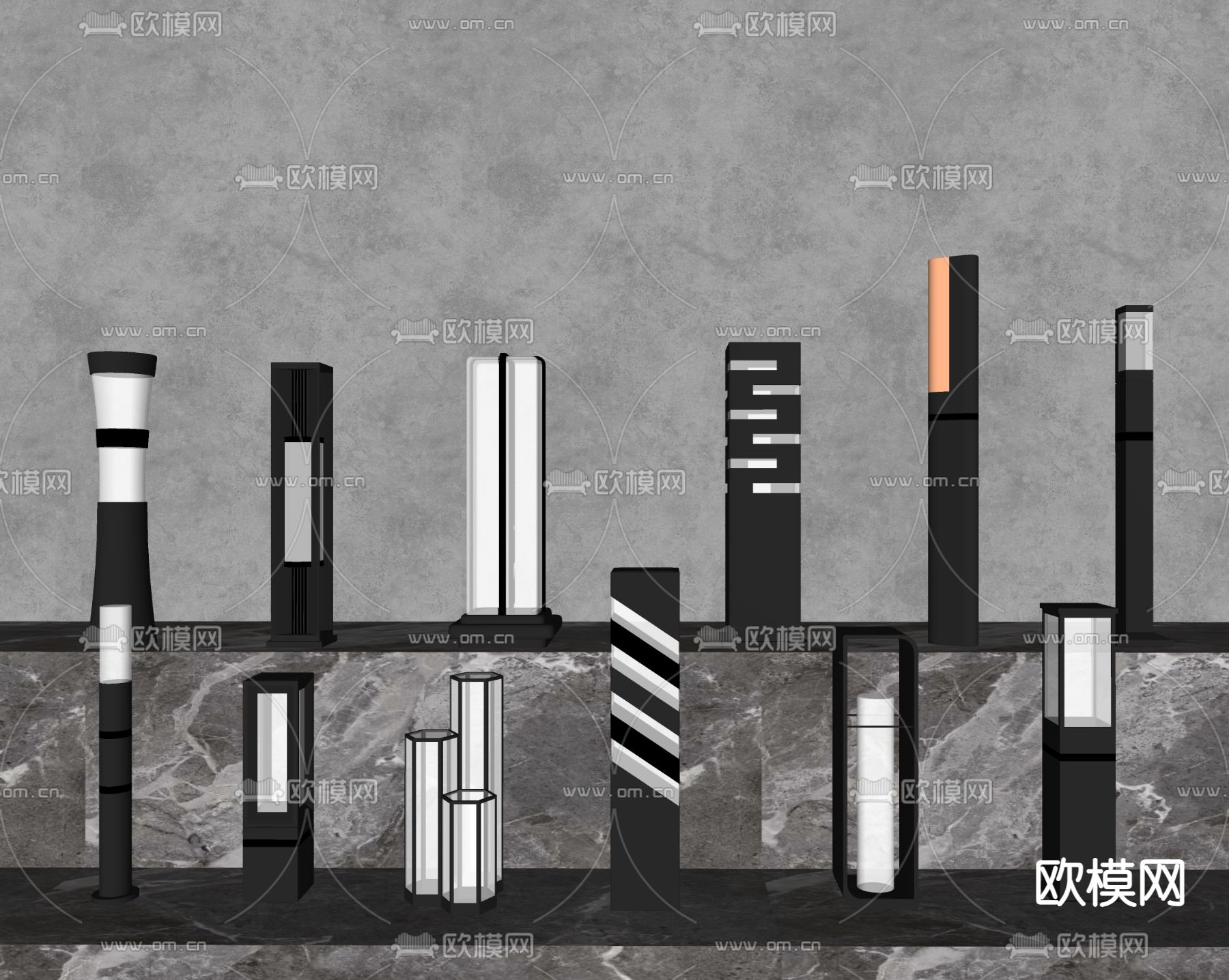户外灯 草坪灯 庭院灯su模型下载（渲染图2）