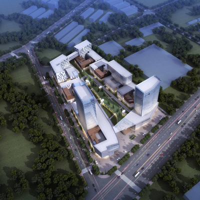  商业综合体 鸟瞰su模型 