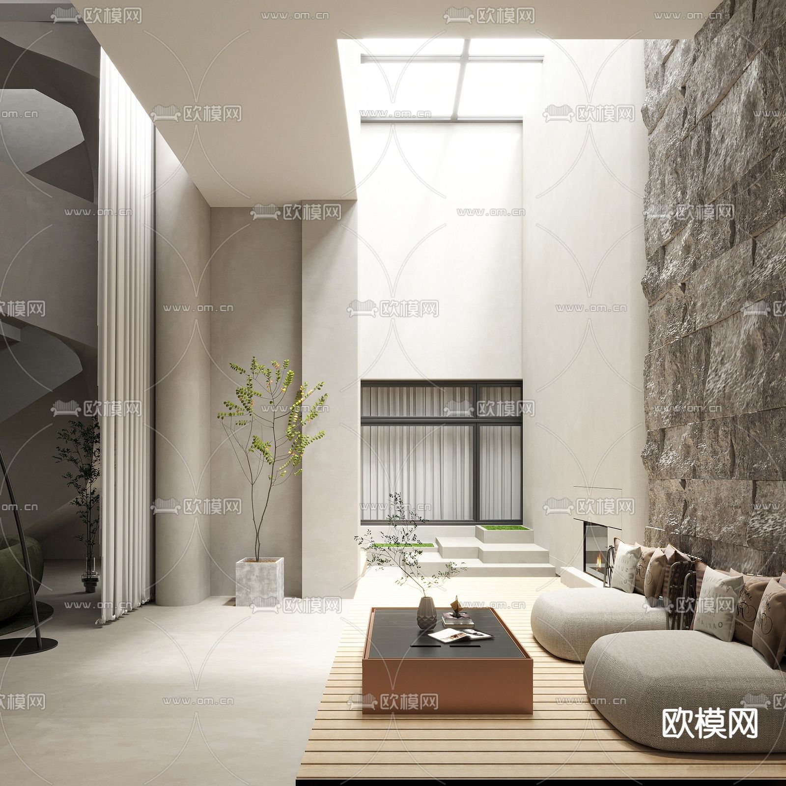 侘寂别墅阳台su模型下载_ID14060264_sketchup模型下载-欧模网