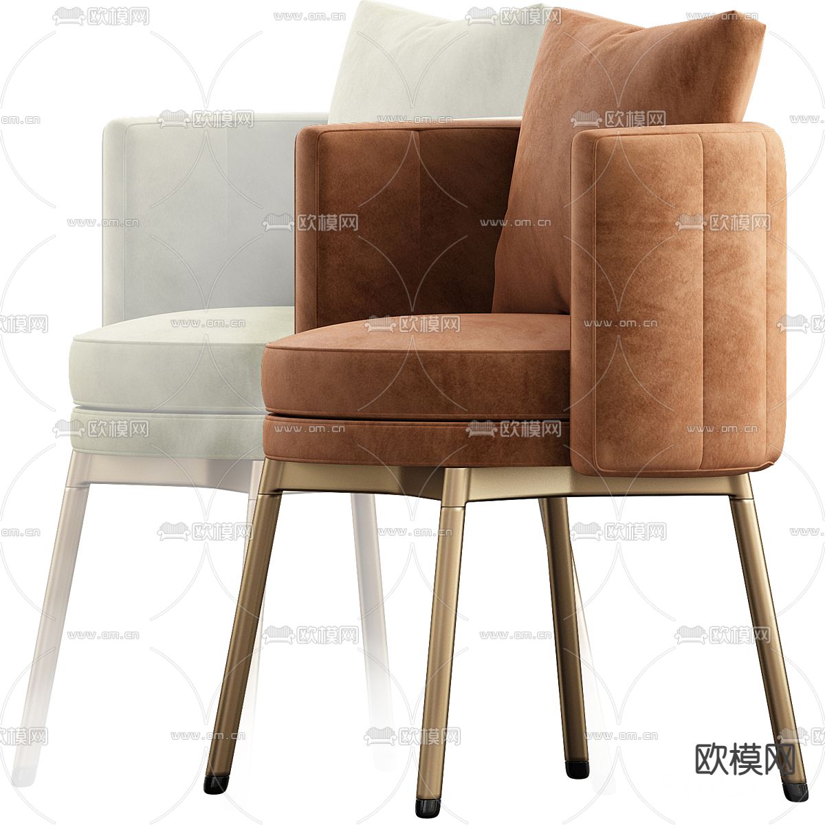 Minotti 椅子 餐椅3d模型下载（渲染图1）