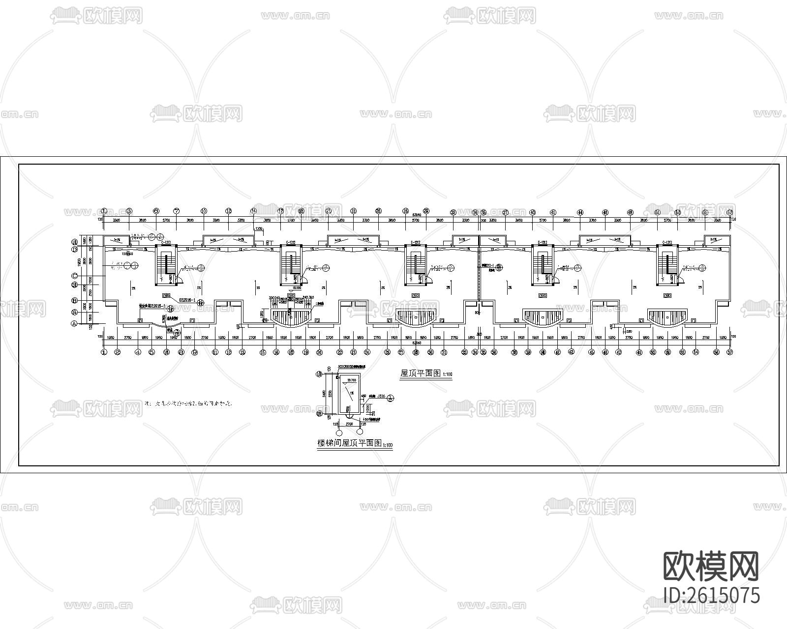 小区多层住宅建cad施工图下载（渲染图6）