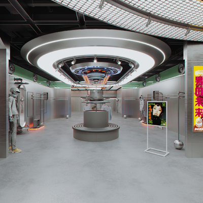  现代潮牌男装 服装店su模型 