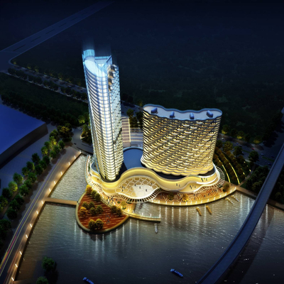  度假酒店 鸟瞰su模型 