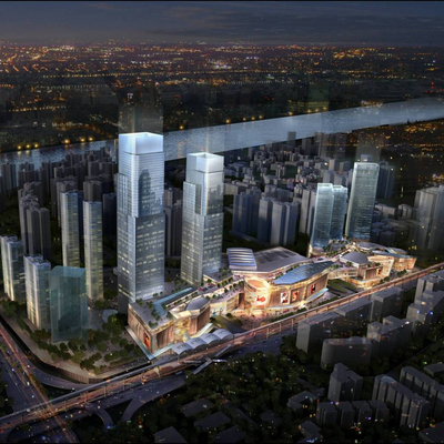  商业综合体 鸟瞰su模型 