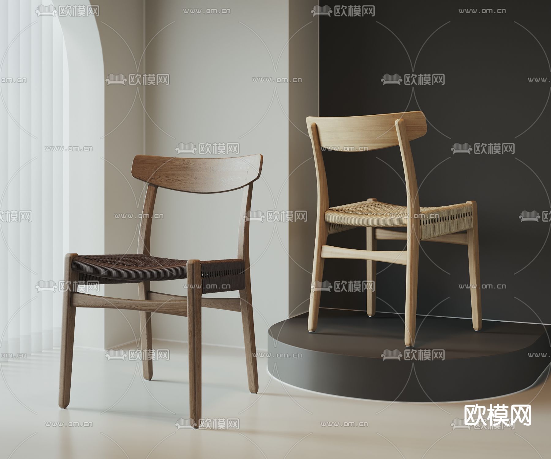 侘寂风椅子 餐椅su模型下载_ID14061518_sketchup模型下载-欧模网