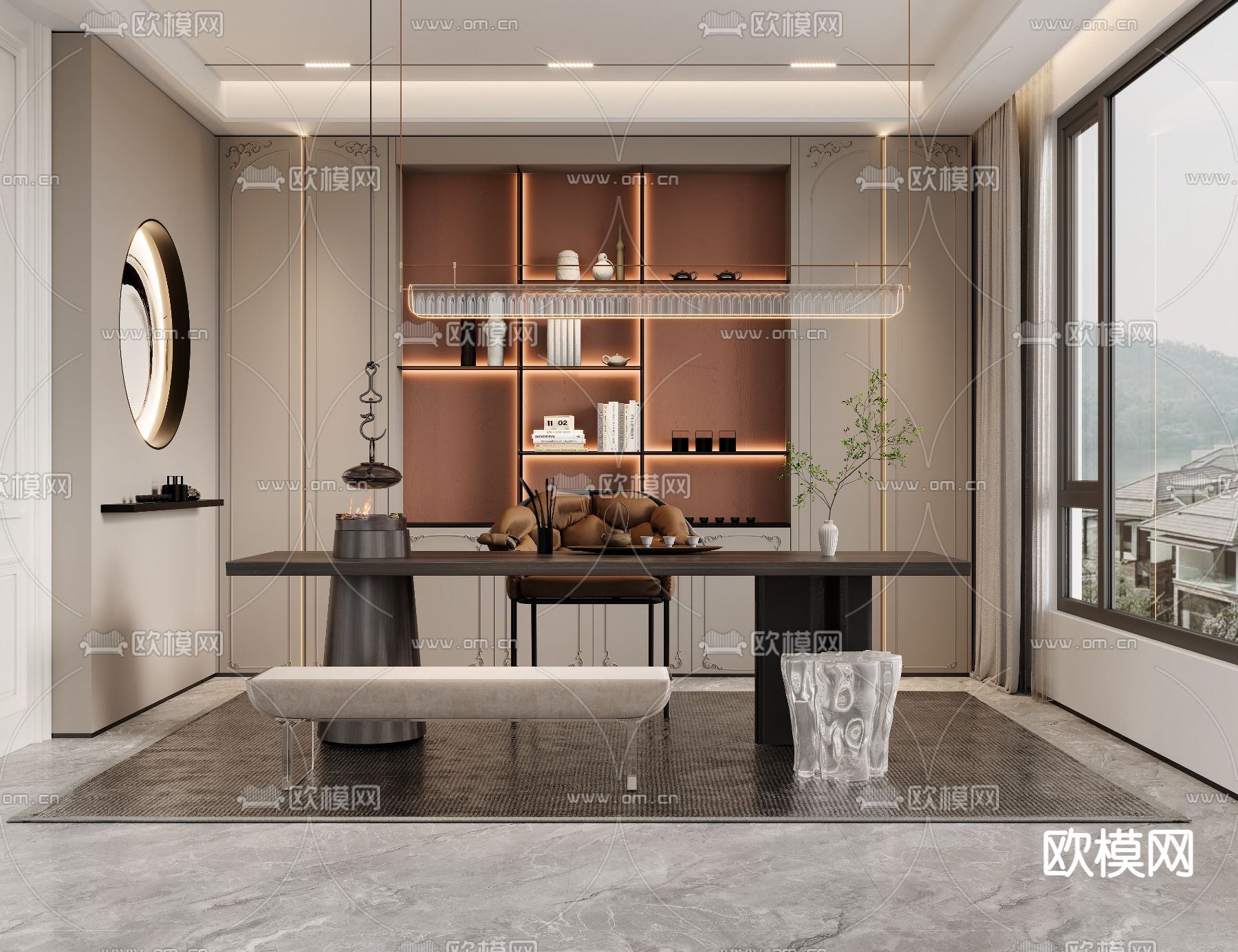 欧式茶室3d模型下载