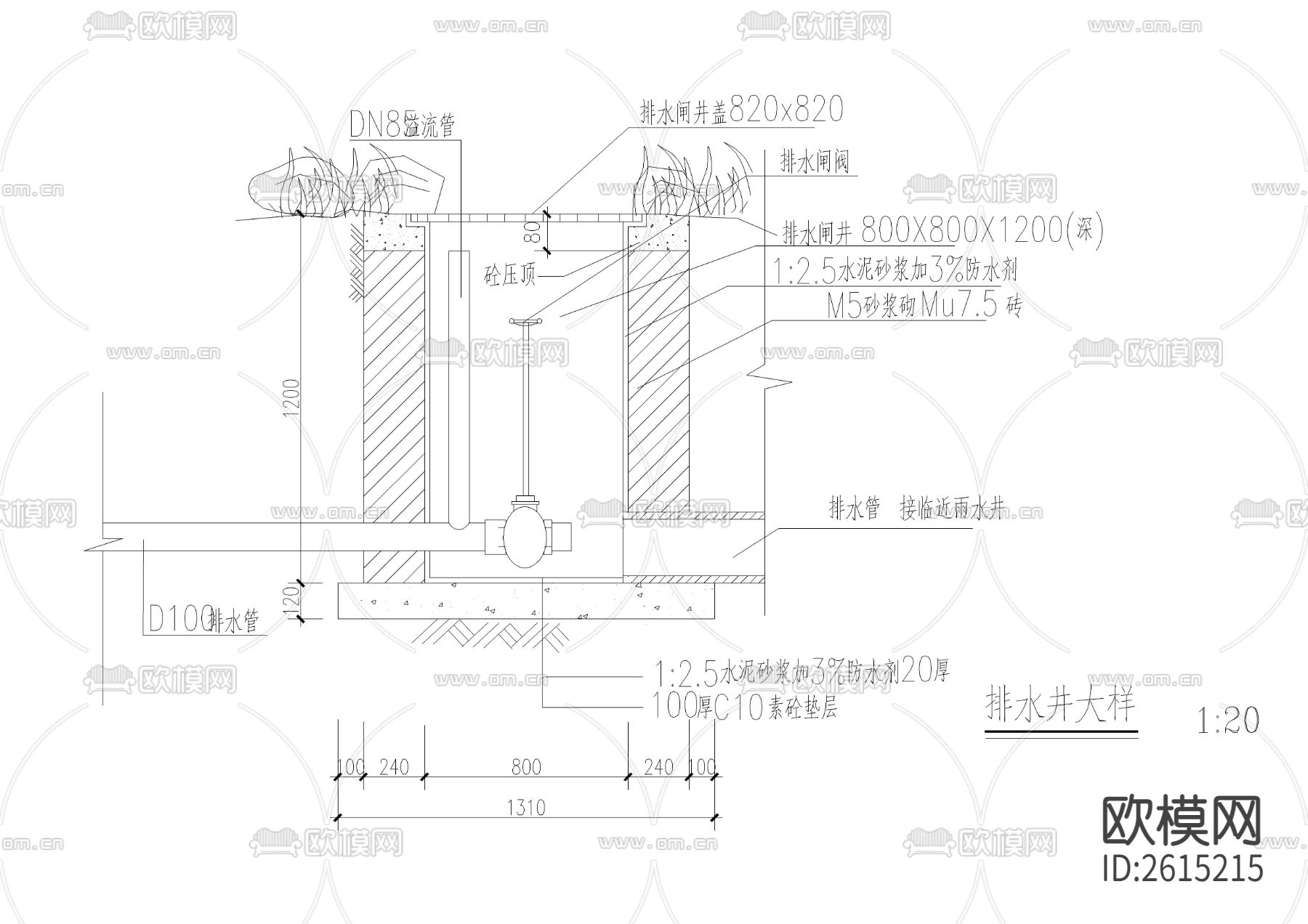 雕塑喷泉及动感跌水CAD节点大样下载（渲染图8）