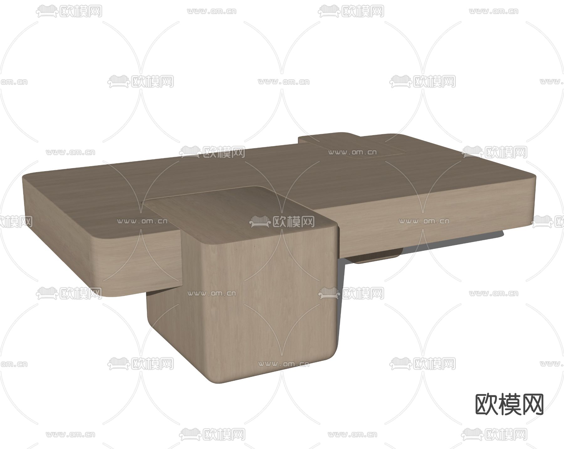 现代茶几su模型下载（渲染图2）