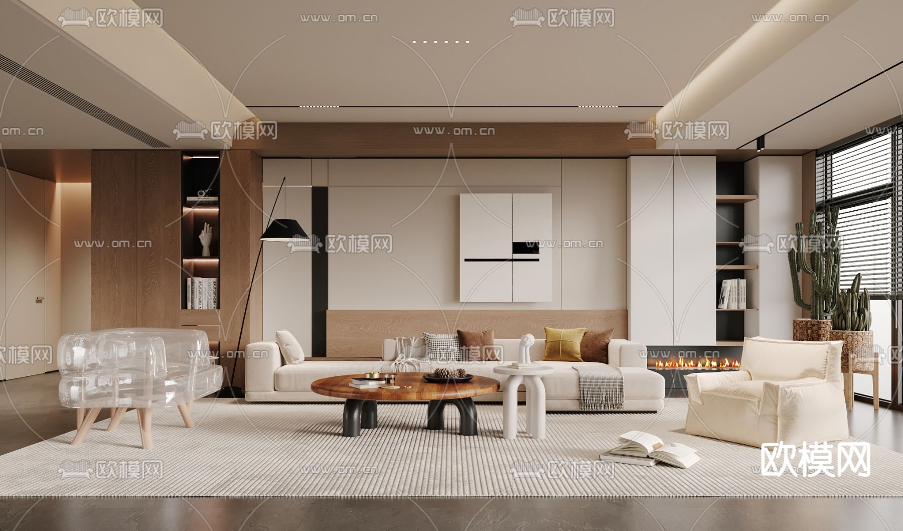 侘寂客厅3d模型下载