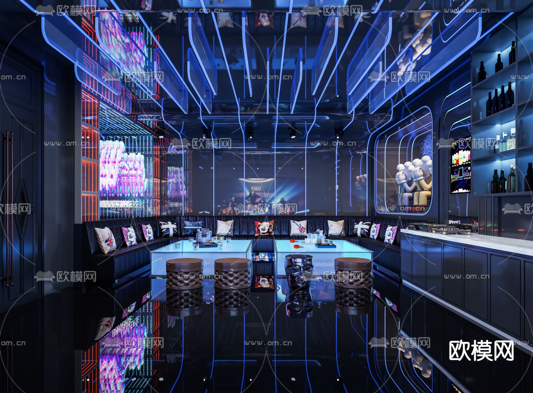 酒吧 KTV包房3d模型下载（渲染图1）