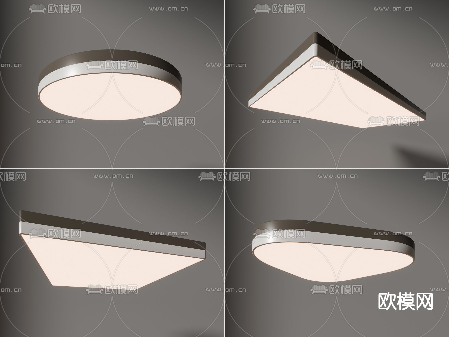 几何吸顶灯3d模型下载