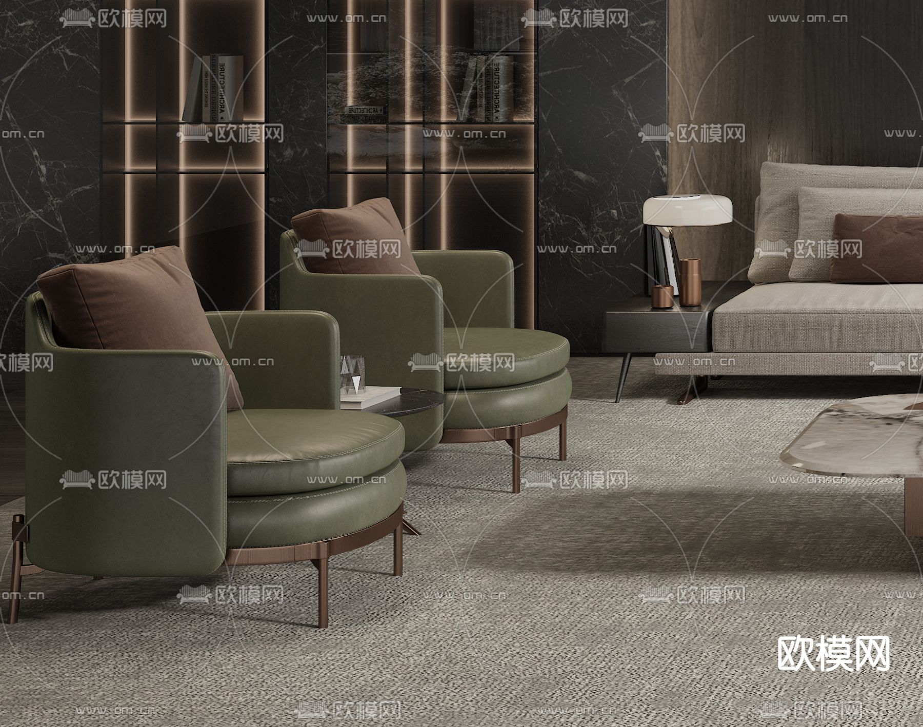 Minotti 组合沙发3d模型下载（渲染图3）