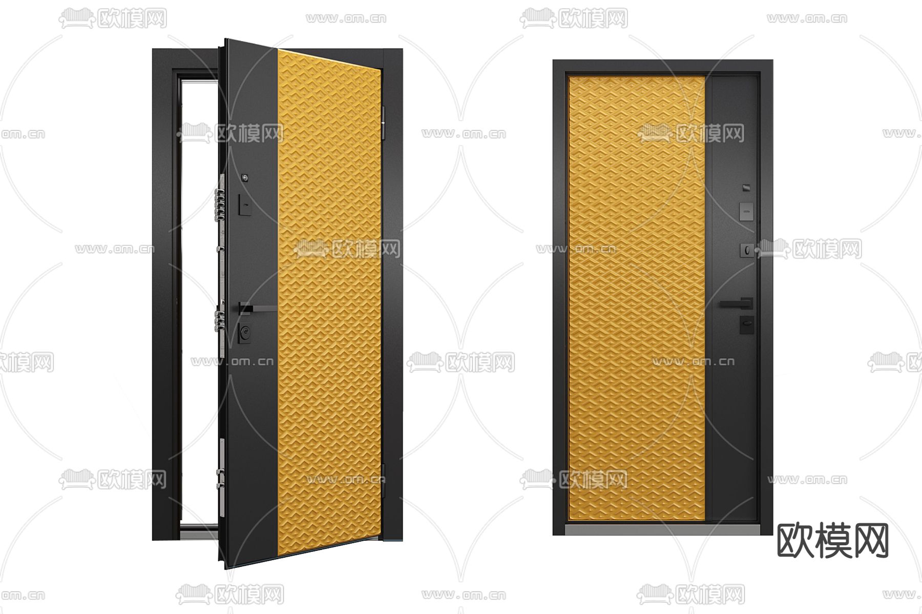 大门 入户门 密码门 防盗门3d模型下载