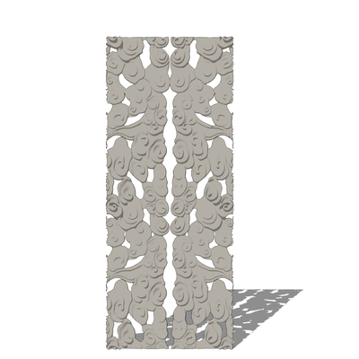  中式云纹祥云雕花su模型 