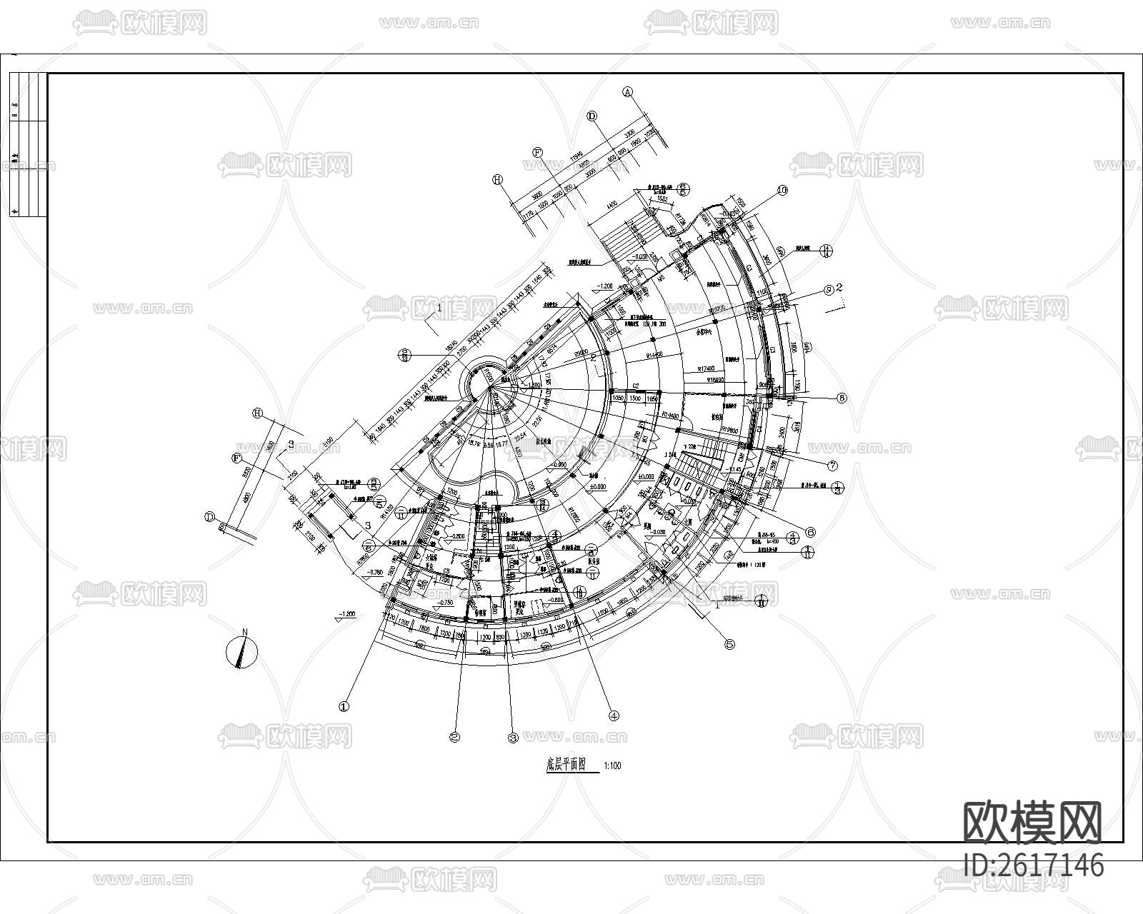 住宅小区会所CAD施工图下载（渲染图2）