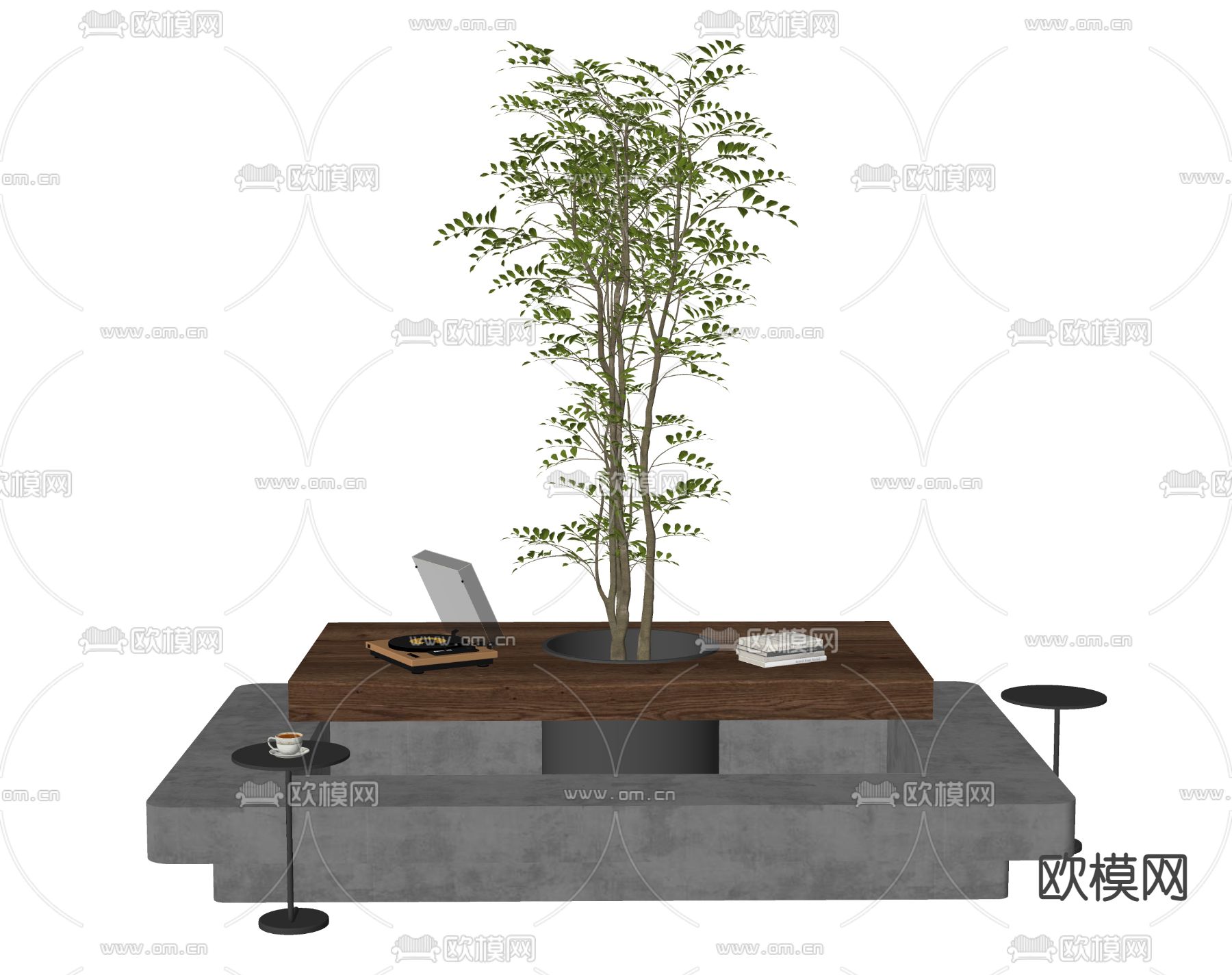 现代卡座沙发su模型