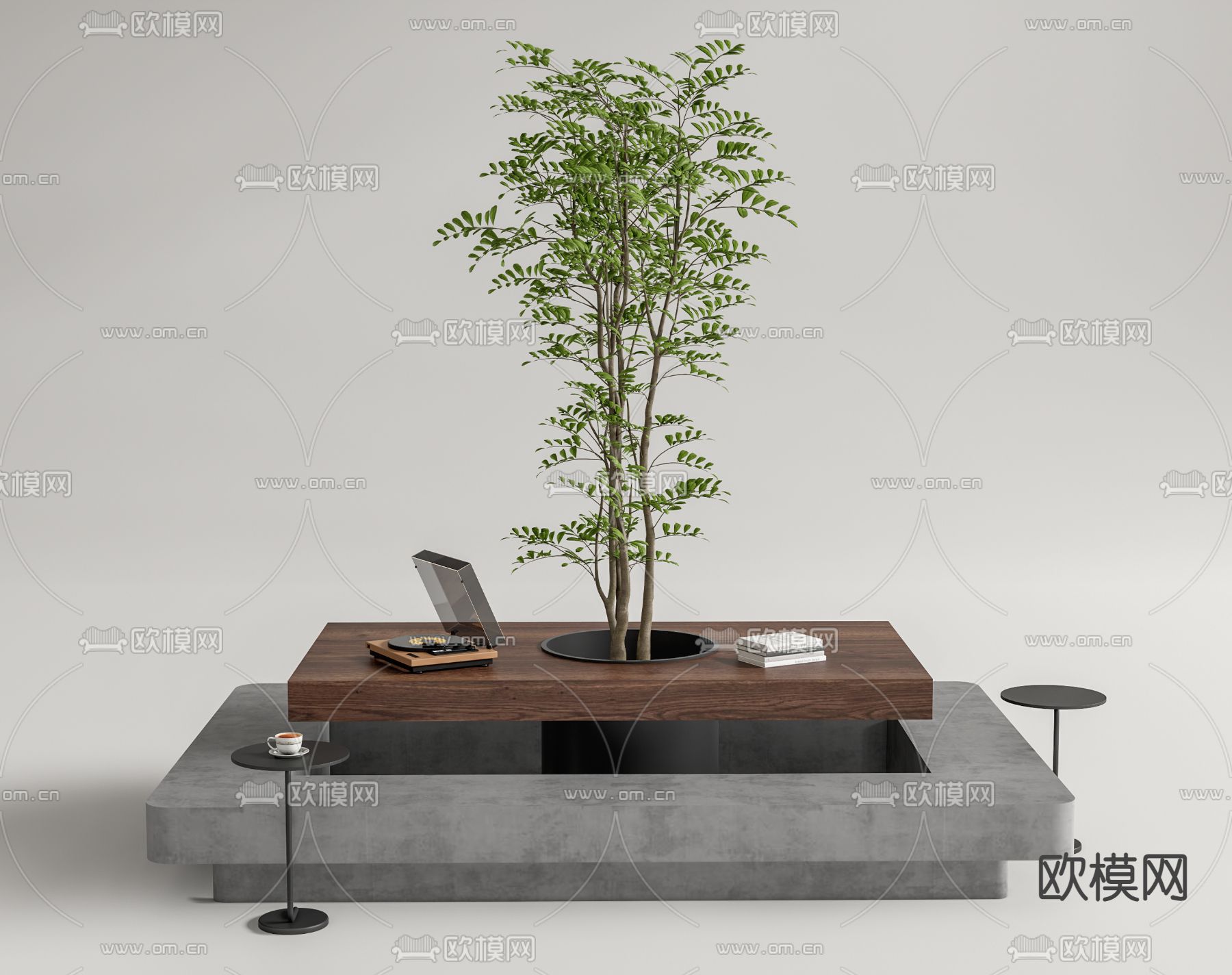 现代卡座沙发su模型