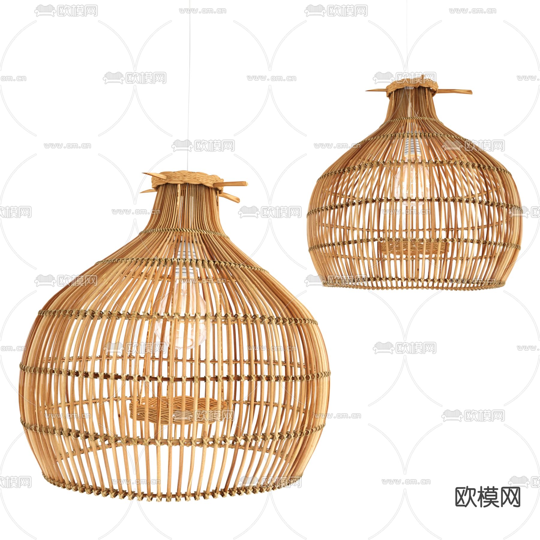 东南亚吊灯 编织吊灯3d模型下载