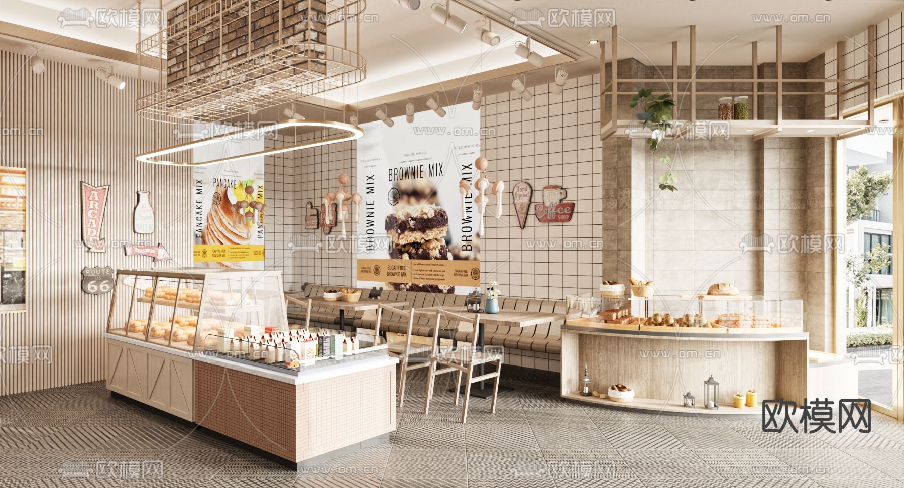 现代蛋糕店su模型下载（渲染图1）