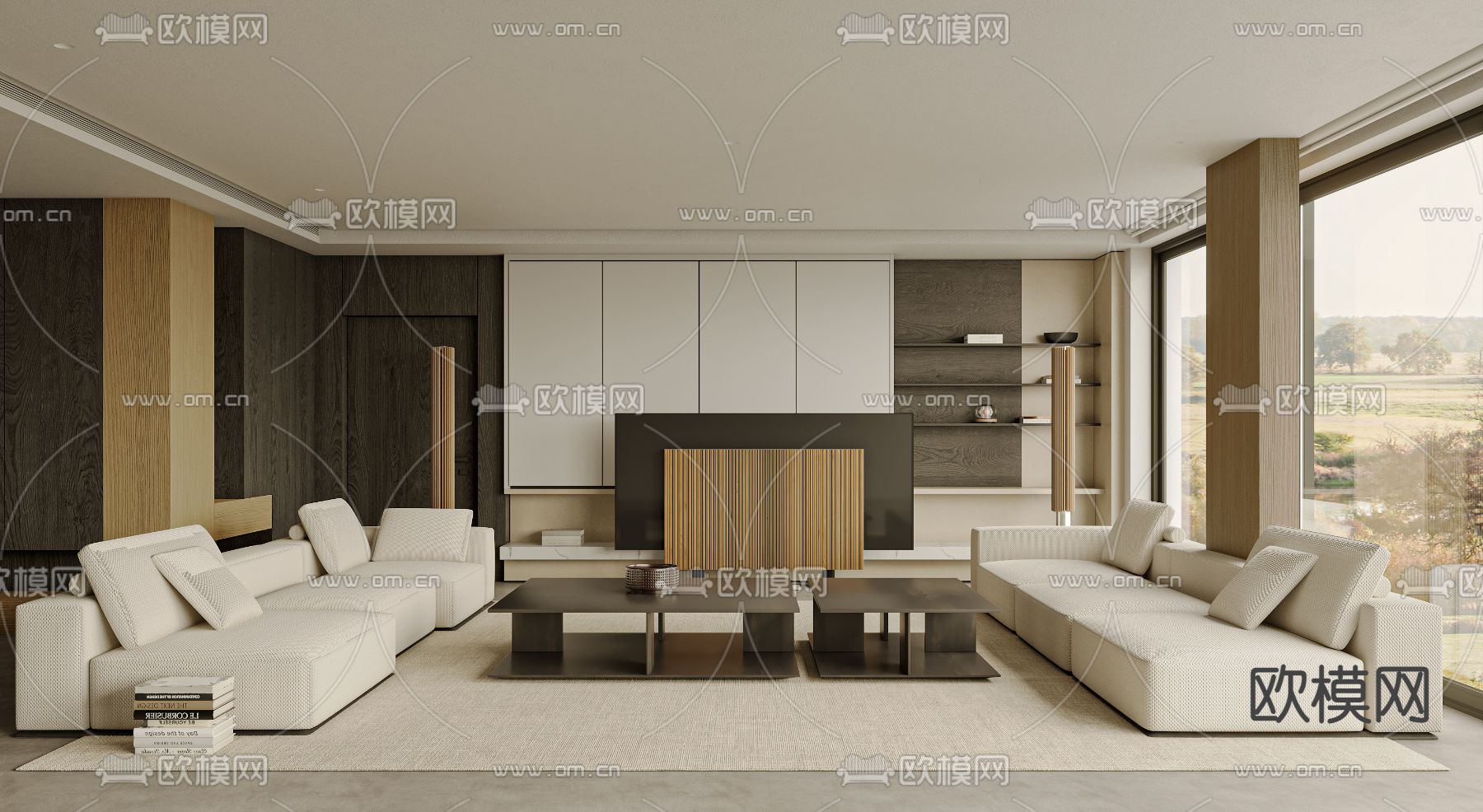 现代客厅su模型下载_ID14061535_sketchup模型下载-欧模网