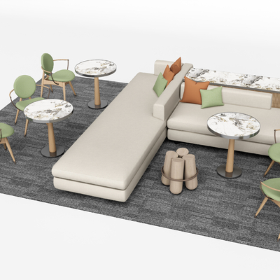  现代办公沙发 组合沙发su模型 