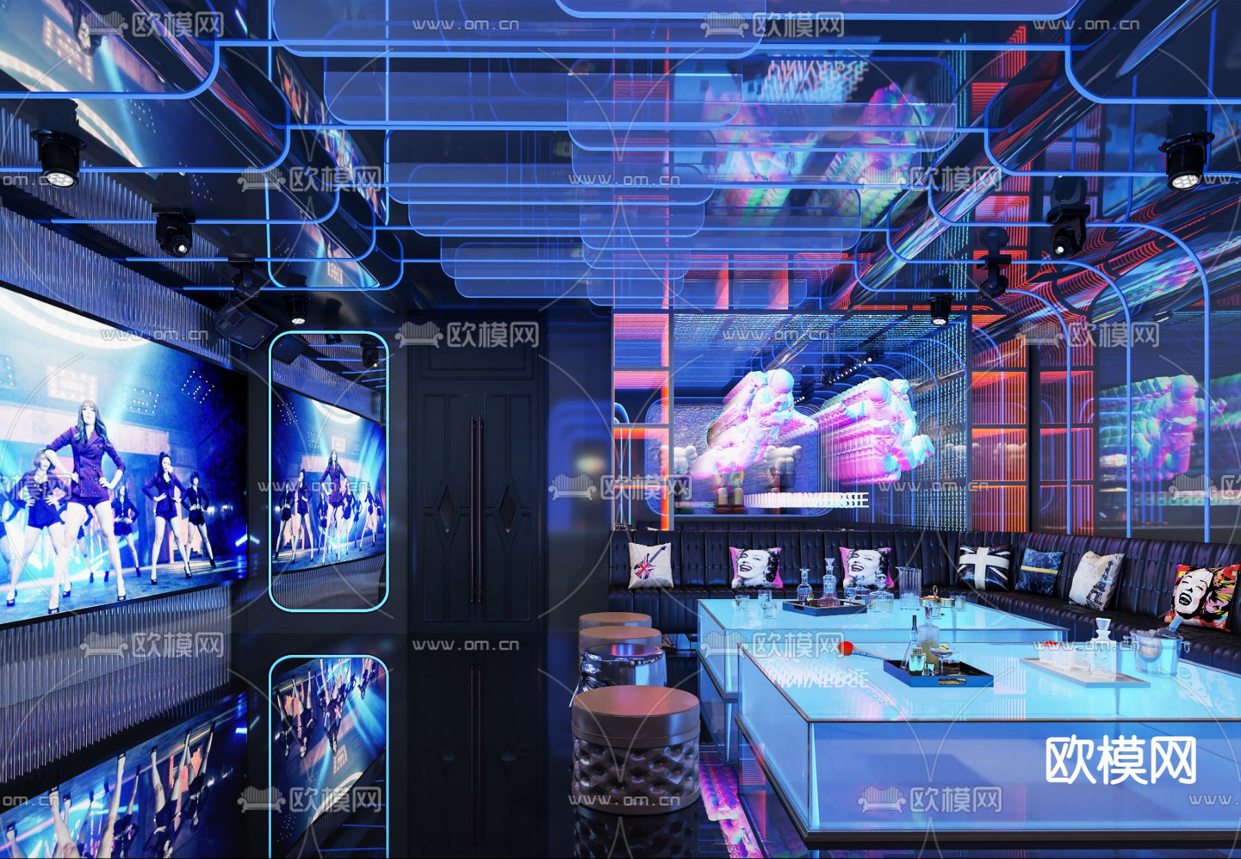 酒吧 KTV包房3d模型下载（渲染图3）