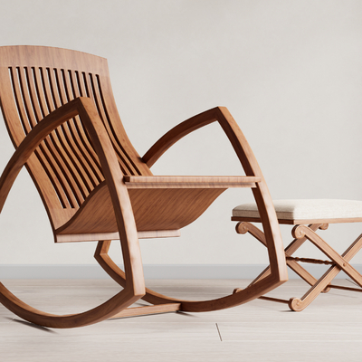  现代摇椅 躺椅su模型 