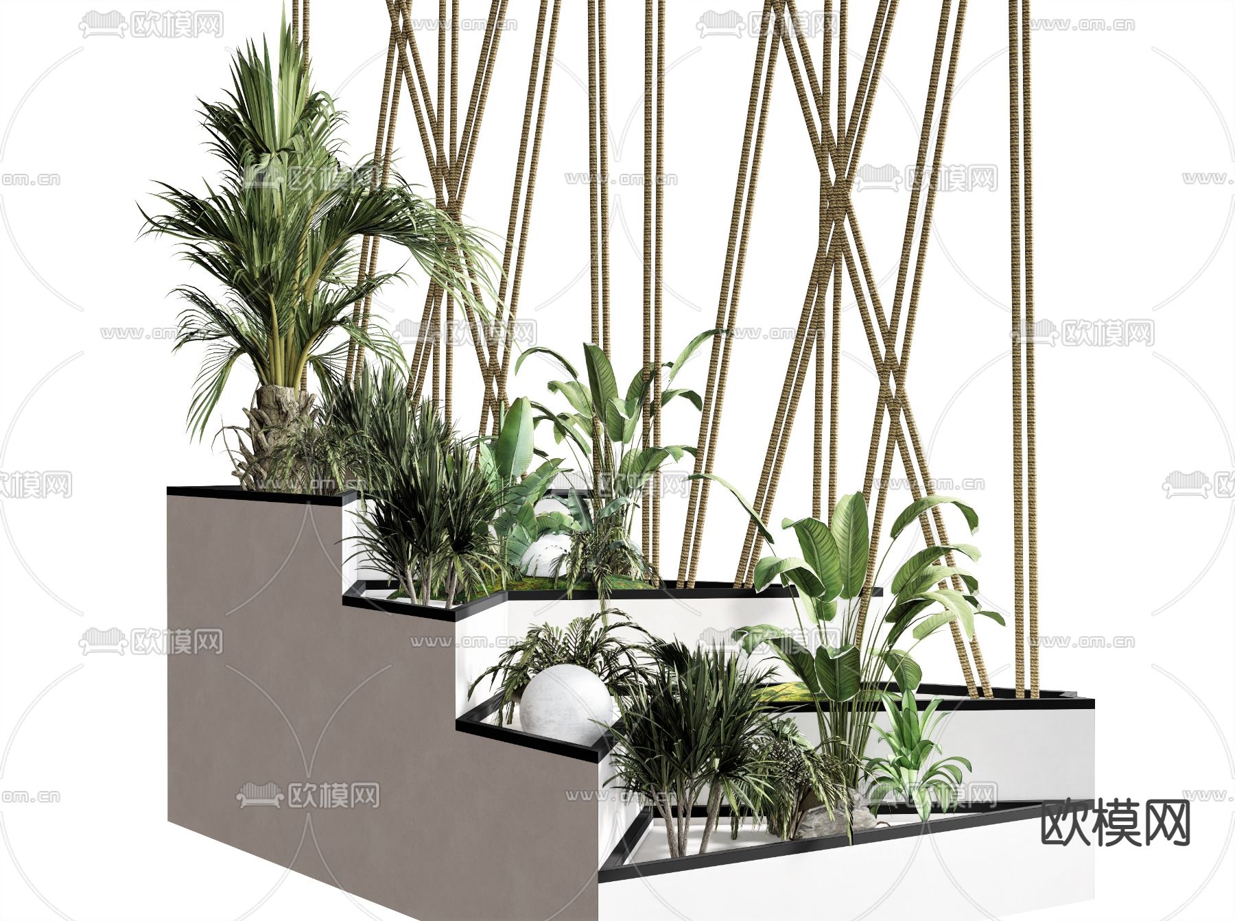 绿植 花坛su模型下载（渲染图1）