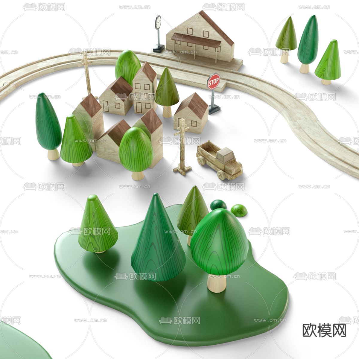 玩具火车3d模型下载（渲染图3）