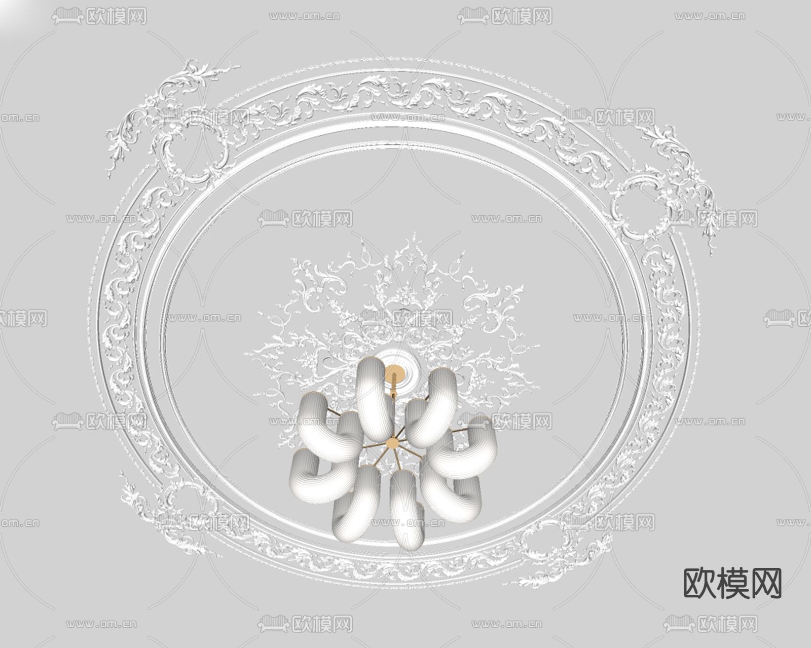 法式灯盘su模型下载（渲染图2）