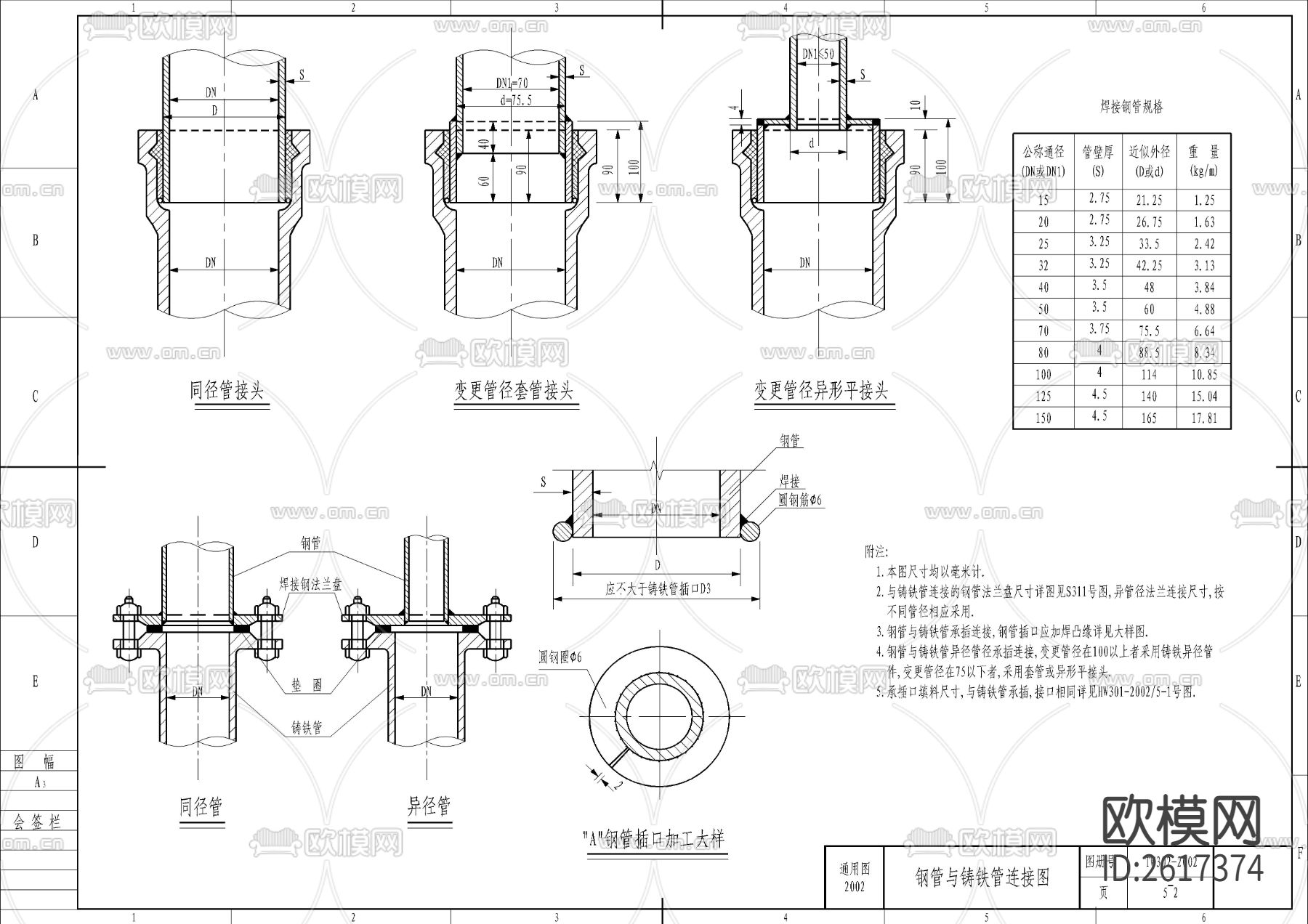 给排水管道通用图库CAD施工图下载（渲染图3）