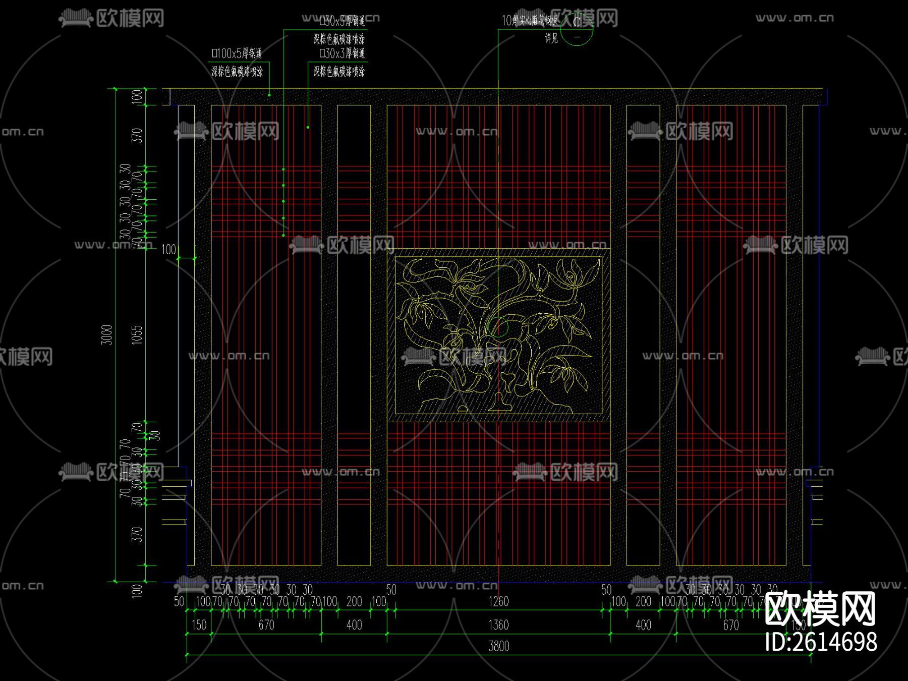 新中式景观亭节点大样下载（渲染图4）