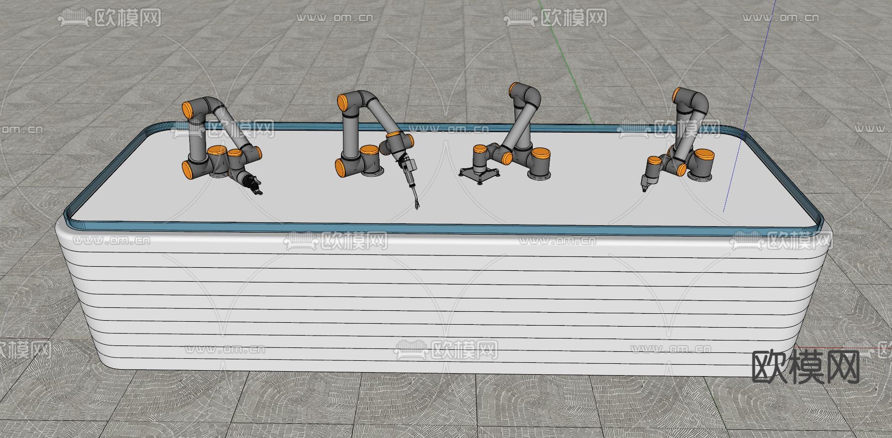 工业机械臂su模型下载（渲染图2）