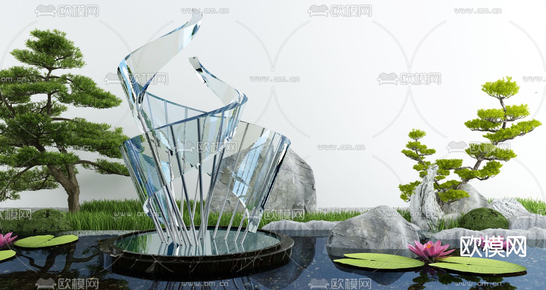 室外造景 水景小品3d模型下载