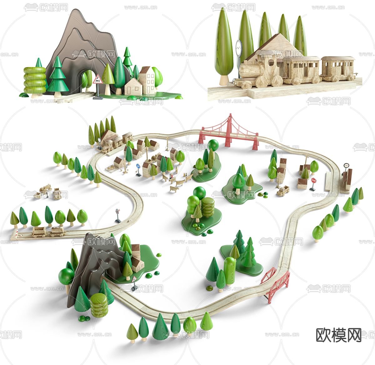 玩具火车3d模型下载（渲染图4）