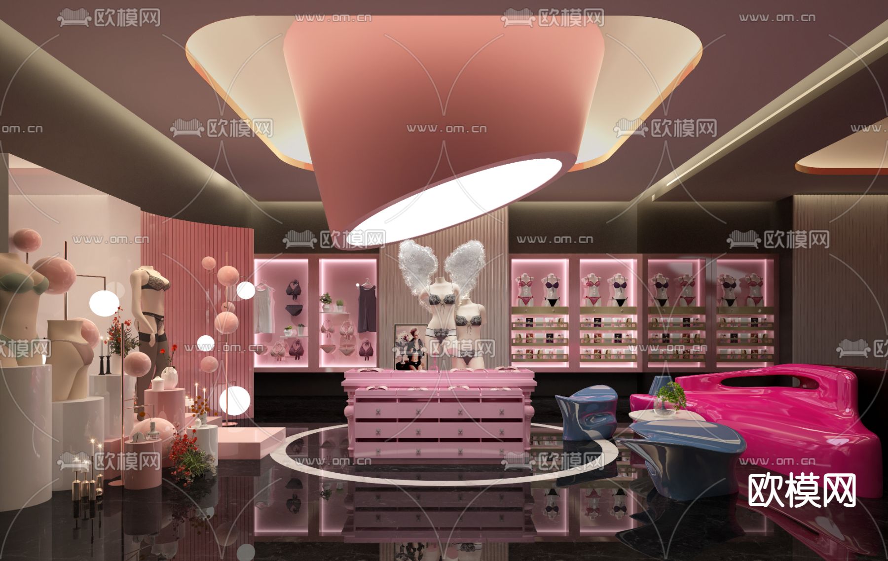 轻奢内衣店3d模型下载_ID14064041_3dmax免费模型-欧模网
