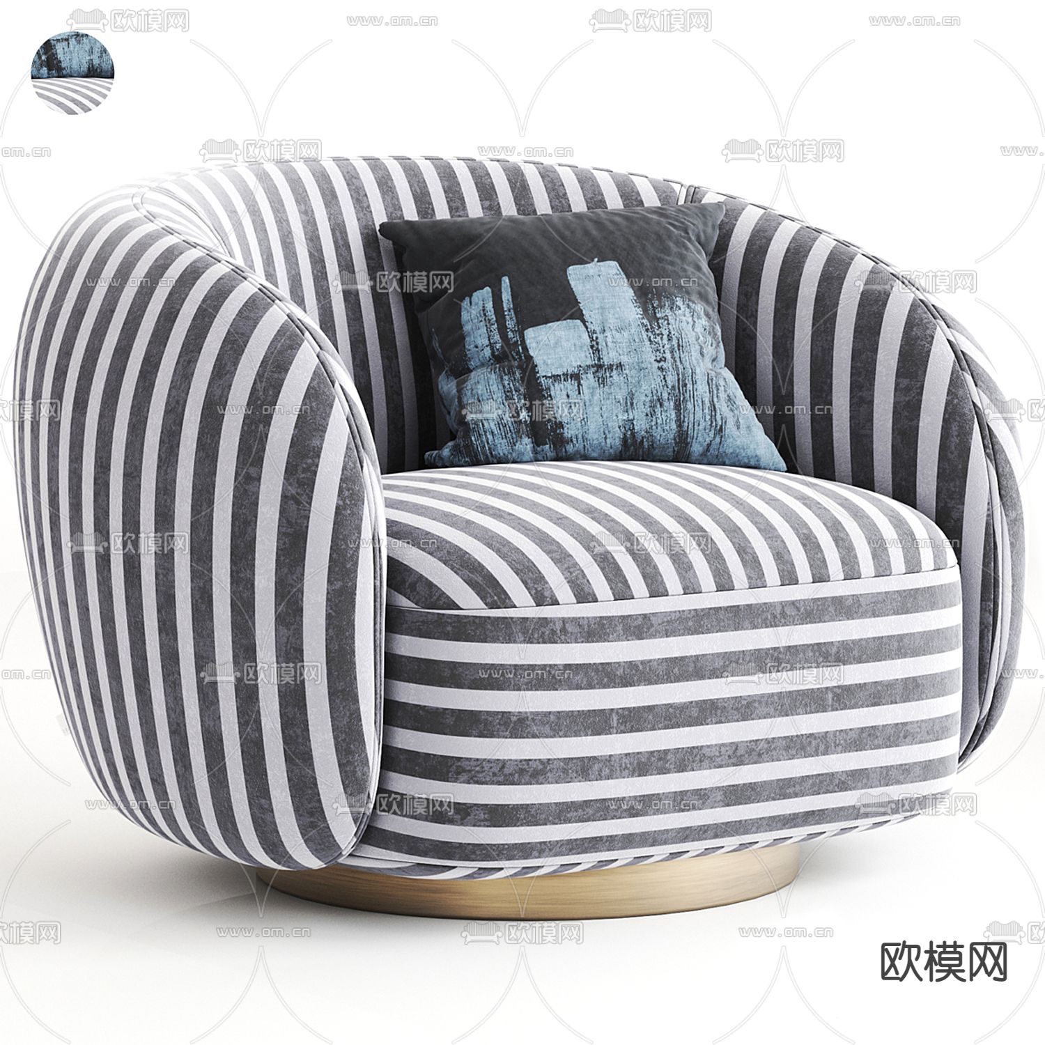 Eichholtz 单人沙发3d模型下载（渲染图2）